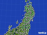 2020年06月30日の東北地方のアメダス(風向・風速)