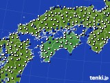 四国地方のアメダス実況(風向・風速)(2020年07月01日)