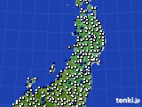 2020年07月02日の東北地方のアメダス(風向・風速)