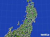 2020年07月03日の東北地方のアメダス(風向・風速)