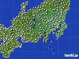 関東・甲信地方のアメダス実況(風向・風速)(2020年07月08日)