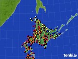 北海道地方のアメダス実況(日照時間)(2020年07月09日)