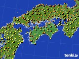 四国地方のアメダス実況(気温)(2020年07月09日)