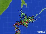 北海道地方のアメダス実況(日照時間)(2020年07月10日)