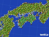 四国地方のアメダス実況(気温)(2020年07月10日)