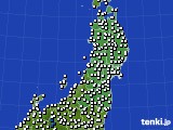 東北地方のアメダス実況(風向・風速)(2020年07月10日)
