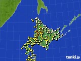 北海道地方のアメダス実況(気温)(2020年07月12日)