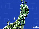 東北地方のアメダス実況(風向・風速)(2020年07月12日)