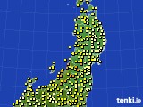 東北地方のアメダス実況(気温)(2020年07月13日)
