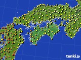 四国地方のアメダス実況(気温)(2020年07月13日)