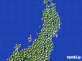 東北地方のアメダス実況(風向・風速)(2020年07月13日)