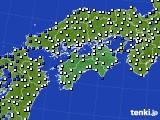 四国地方のアメダス実況(風向・風速)(2020年07月13日)