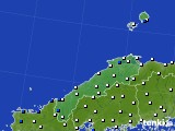 2020年07月13日の島根県のアメダス(風向・風速)