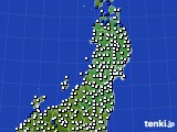 東北地方のアメダス実況(風向・風速)(2020年07月14日)