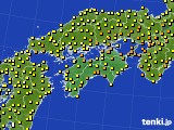 四国地方のアメダス実況(気温)(2020年07月15日)