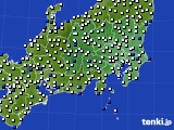 関東・甲信地方のアメダス実況(風向・風速)(2020年07月15日)
