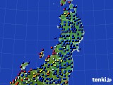 東北地方のアメダス実況(日照時間)(2020年07月16日)