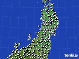 2020年07月16日の東北地方のアメダス(風向・風速)