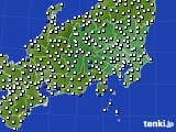 関東・甲信地方のアメダス実況(風向・風速)(2020年07月16日)