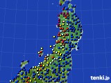 東北地方のアメダス実況(日照時間)(2020年07月18日)