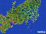 関東・甲信地方のアメダス実況(日照時間)(2020年07月18日)