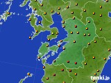 熊本県のアメダス実況(気温)(2020年07月18日)