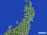 東北地方のアメダス実況(風向・風速)(2020年07月18日)