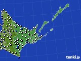 道東のアメダス実況(風向・風速)(2020年07月20日)
