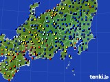 関東・甲信地方のアメダス実況(日照時間)(2020年07月21日)