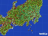 関東・甲信地方のアメダス実況(気温)(2020年07月21日)