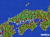 中国地方のアメダス実況(気温)(2020年07月21日)