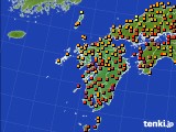 九州地方のアメダス実況(気温)(2020年07月21日)