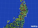 東北地方のアメダス実況(日照時間)(2020年07月23日)