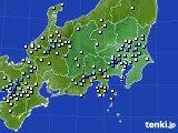 関東・甲信地方のアメダス実況(降水量)(2020年07月25日)