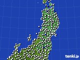 2020年07月26日の東北地方のアメダス(風向・風速)