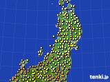 東北地方のアメダス実況(気温)(2020年07月27日)