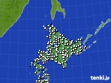北海道地方のアメダス実況(風向・風速)(2020年07月27日)