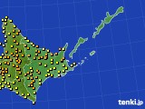 道東のアメダス実況(気温)(2020年07月30日)
