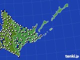 道東のアメダス実況(風向・風速)(2020年08月01日)