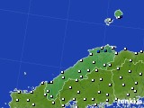 2020年08月03日の島根県のアメダス(風向・風速)