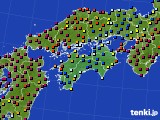 四国地方のアメダス実況(日照時間)(2020年08月04日)