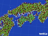 四国地方のアメダス実況(日照時間)(2020年08月05日)