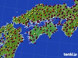 四国地方のアメダス実況(日照時間)(2020年08月06日)