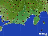 静岡県のアメダス実況(気温)(2020年08月06日)