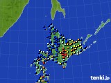 北海道地方のアメダス実況(日照時間)(2020年08月07日)