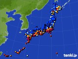 アメダス実況(日照時間)(2020年08月07日)