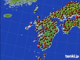 九州地方のアメダス実況(気温)(2020年08月07日)