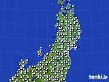 東北地方のアメダス実況(風向・風速)(2020年08月07日)