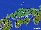 2020年08月08日の中国地方のアメダス(日照時間)