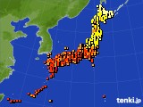 アメダス実況(気温)(2020年08月08日)